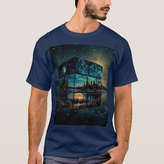 Wolf in einer einsamen Nacht T-Shirt (Vorderseite)