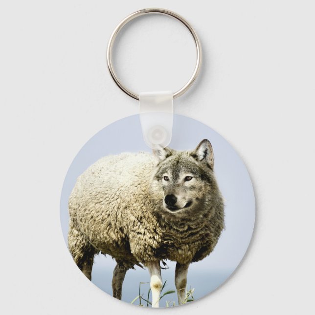 Wolf in Schafbekleidung Schlüsselanhänger (Vorderseite)