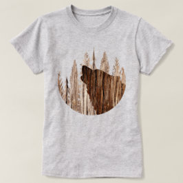 Wolf in texturiertem Holz T-Shirt