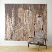 Wolf in texturiertem Holz