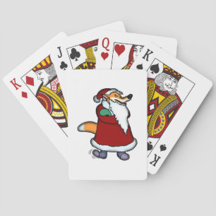 Wolf in Weihnachtsmann-Kleidung Spielkarten