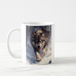 Wolf in winter kaffeetasse
