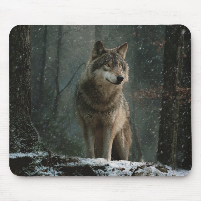 Wolf in Winter Mousepad (Vorne)