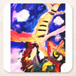 Wolf in winter  rechteckiger pappuntersetzer