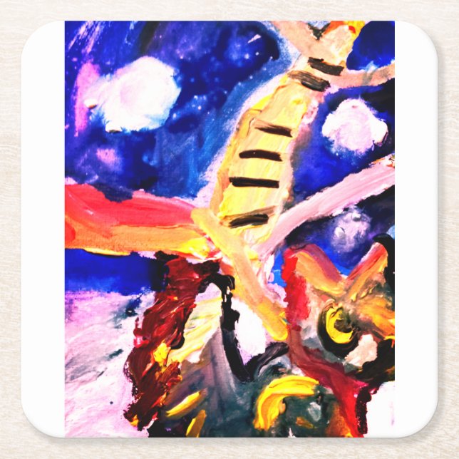 Wolf in winter  rechteckiger pappuntersetzer (Vorderseite)