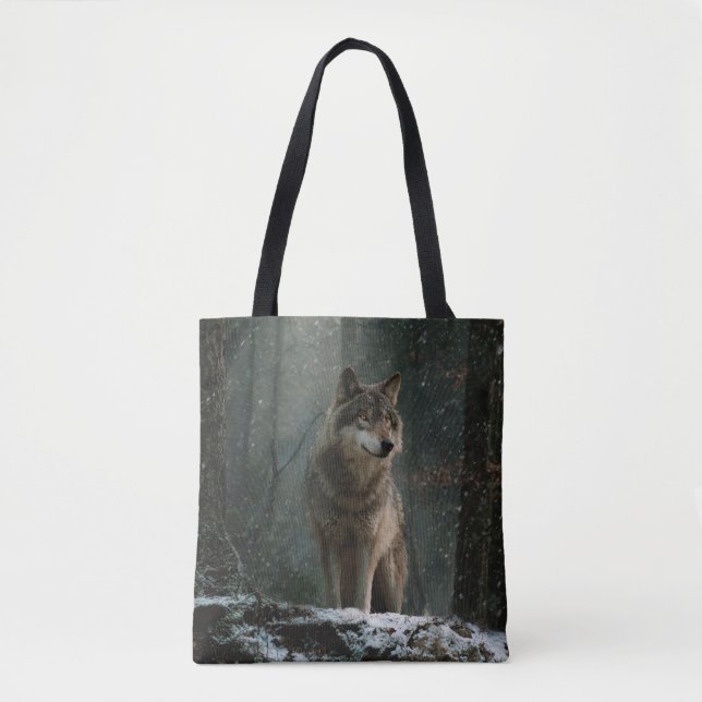 Wolf in Winter Tasche (Vorderseite)