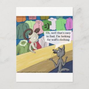 Wolf in Wolfs Kleiderwitz Postkarte