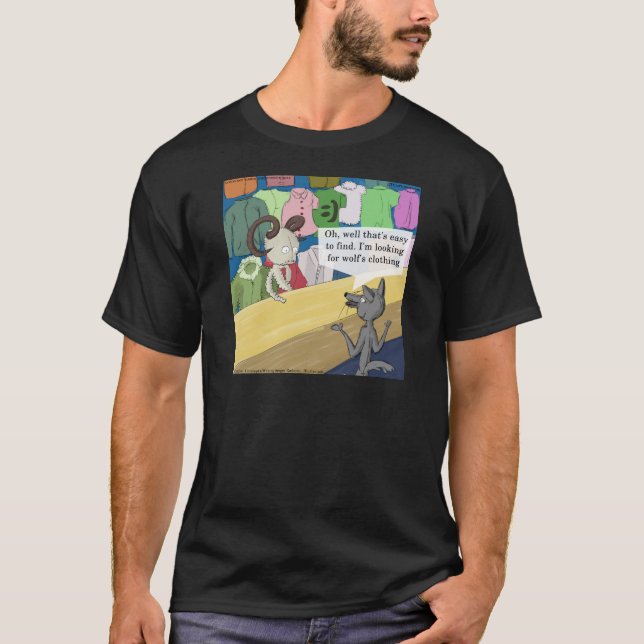 Wolf in Wolfs Kleiderwitz T-Shirt (Vorderseite)