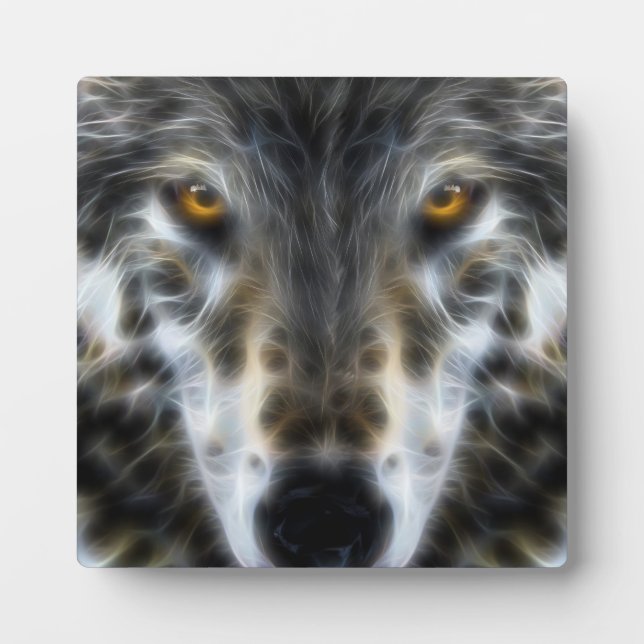 Wolf Inspirational Grafik-Portrait Fotoplatte (Vorderseite)