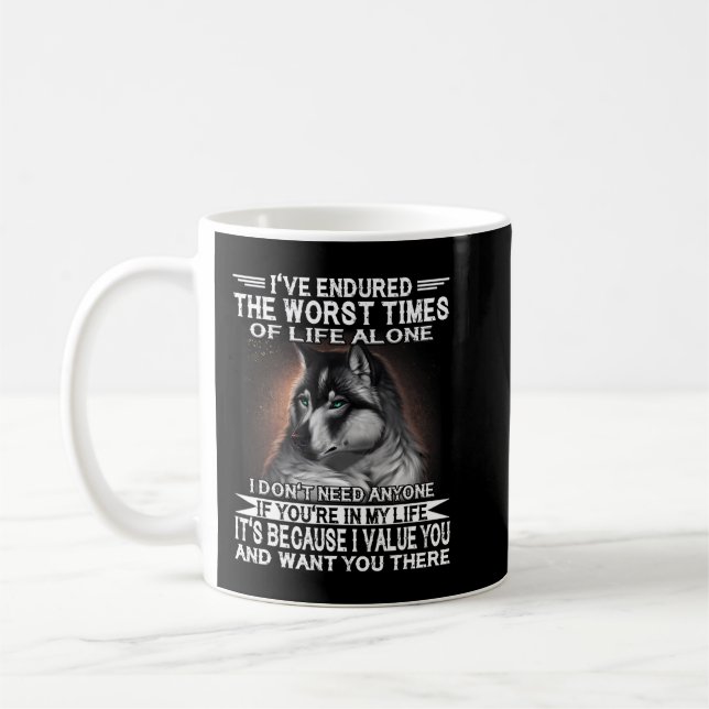 Wolf IV hat allein die schlimmsten Zeiten des Lebe Kaffeetasse (Links)