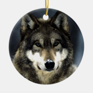 Wolf Keramik Ornament