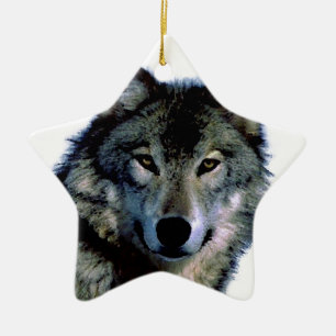 Wolf Keramik Ornament