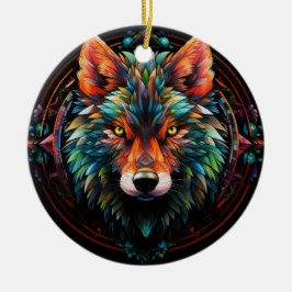 Wolf Keramik-Tree-Dekoration Keramik Ornament