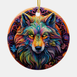Wolf Keramik-Tree-Dekoration Keramik Ornament