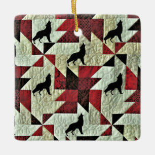 Wolf Keramikornament