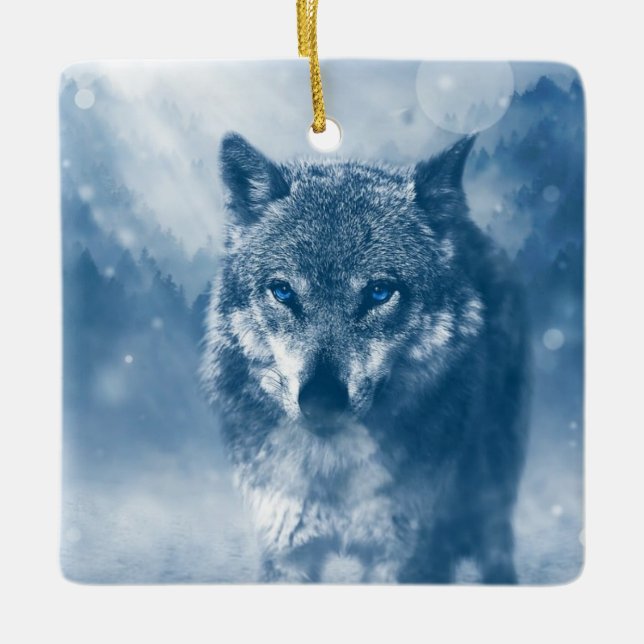 Wolf Keramikornament (Vorderseite)