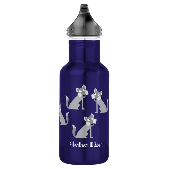 Wolf Kids Wolves Bouteille d'eau avec nom (Droite)