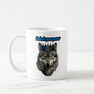 Wolf König, entfessle deine Macht Kaffeetasse