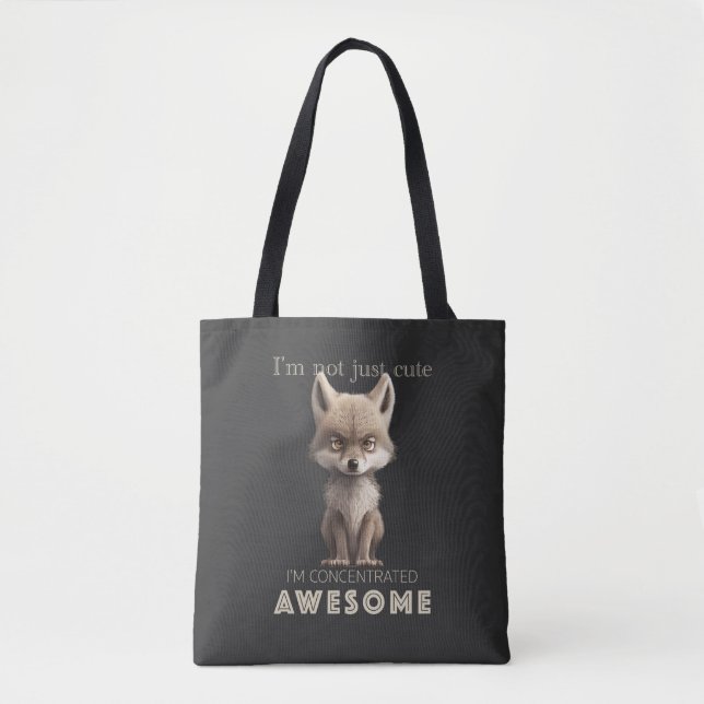 Wolf konzentrierte Phantastische Niedlich Adorable Tasche (Vorderseite)