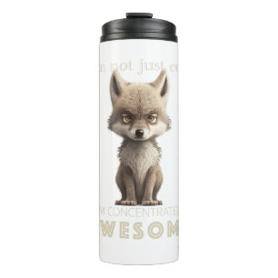 Wolf konzentrierte Phantastische Niedlich Adorable Thermosbecher