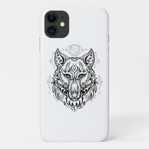 Wolf Kopf mit ethnischen Dekorationen Case-Mate iPhone Hülle