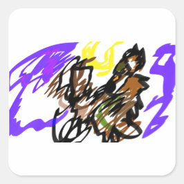 Wolf kühle Freude Quadratischer Aufkleber