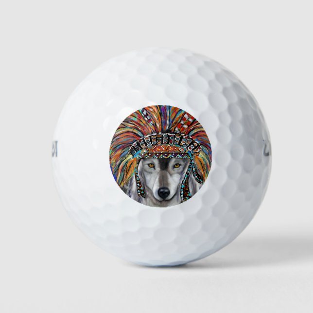 Wolf-Kunst Golfball (Vorderseite)