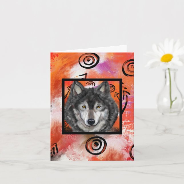 Wolf-Kunst Karte (Kleine Pflanze)