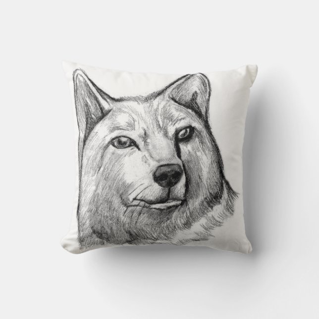 Wolf-Kunst-Kissen Kissen (Vorderseite)