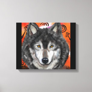 Wolf-Kunst Leinwanddruck