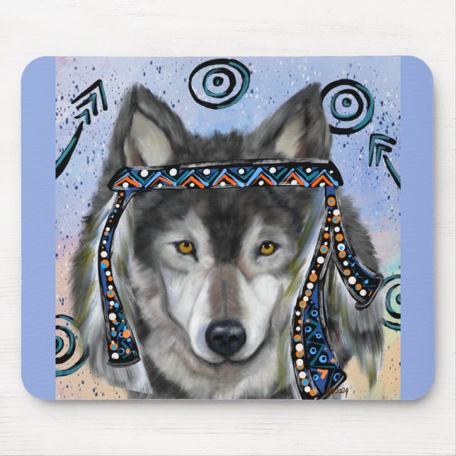 Wolf-Kunst Mousepad (Vorne)