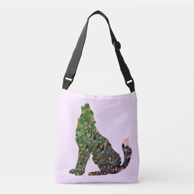 Wolf-Kunst-Tasche Tragetaschen Mit Langen Trägern (Vorderseite)