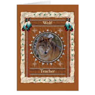 Wolf - Lehrer - Kundenspezifische Grußkarte