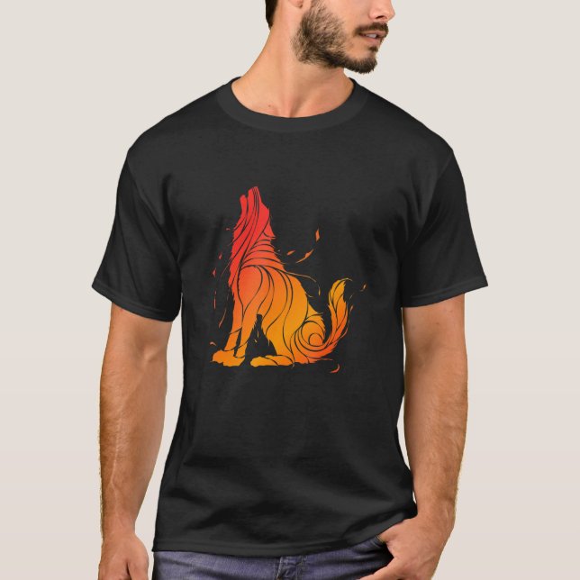 Wolf Liebe Wolves Tribal Tattoo Wolf Design T-Shirt (Vorderseite)