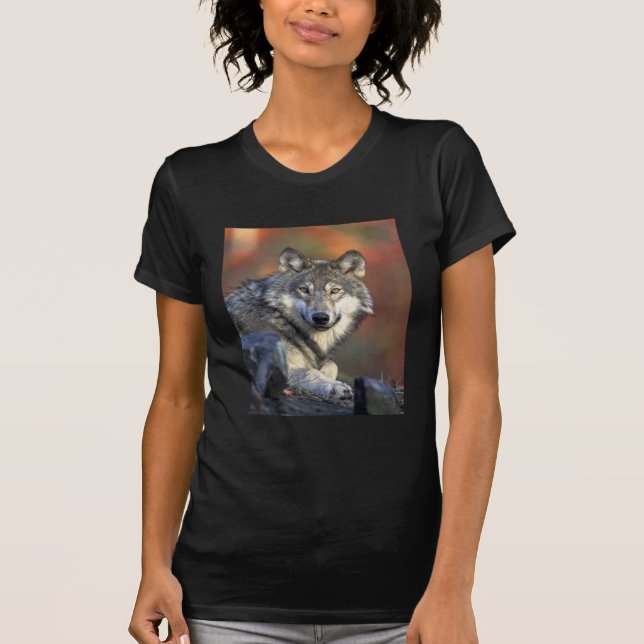 Wolf Liebhaber Kunst T-Shirt (Vorderseite)