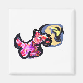 Wolf light moon magnet