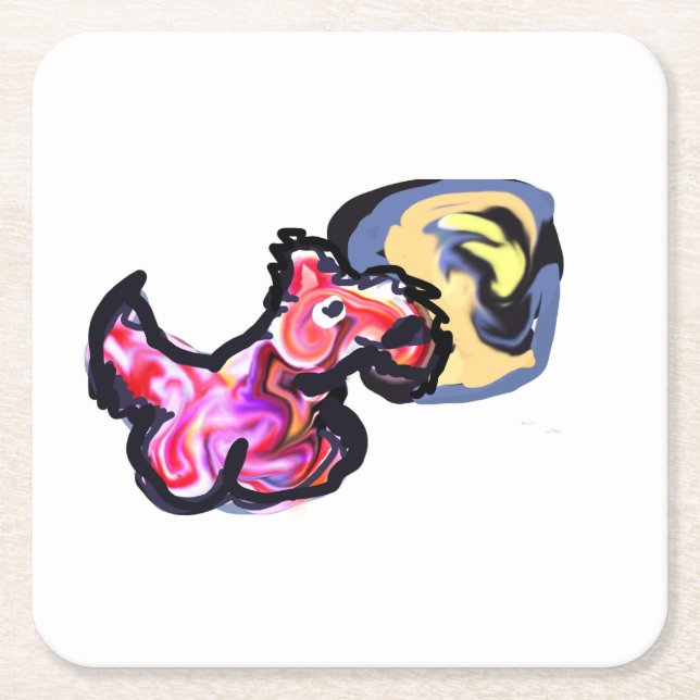 Wolf light moon  rechteckiger pappuntersetzer (Vorderseite)