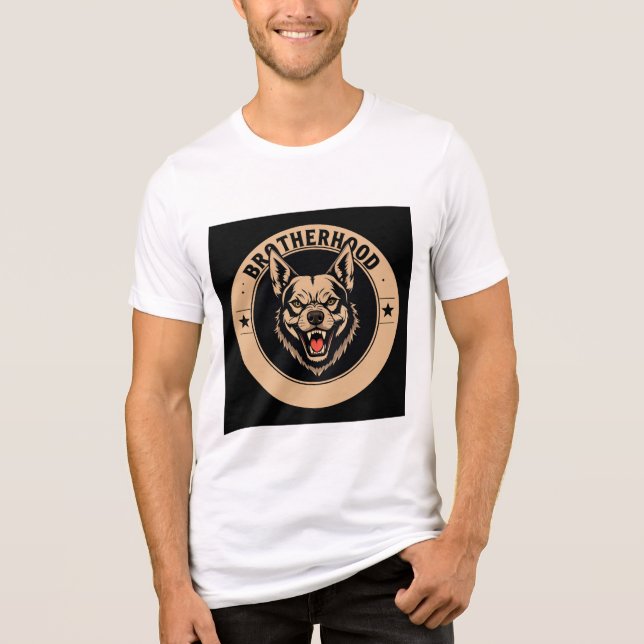 Wolf-Logo-Emblem als Vertretung der Bruderschaft Tri-Blend Shirt (Vorderseite)