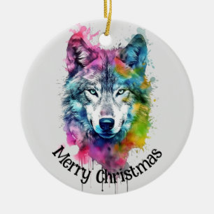 Wolf Logo Wolves Nature Custom Business Card Keramik Ornament