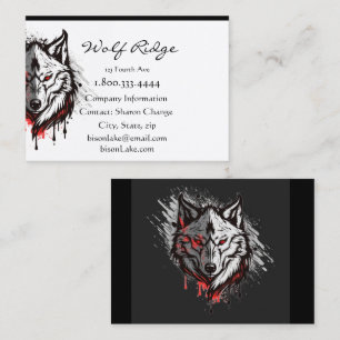 Wolf Logo Wolves Nature Custom Business Card Visitenkarte