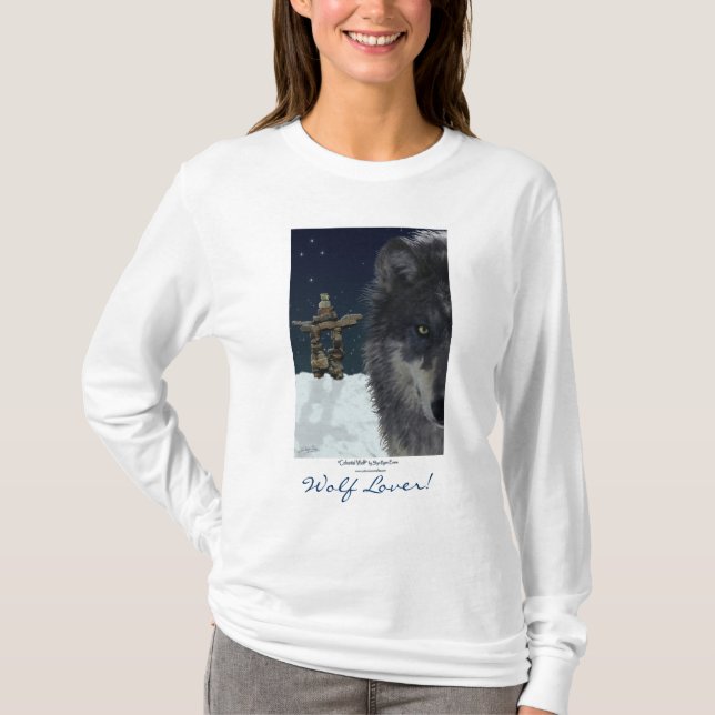WOLF LOVER~ Loup gris Sweat - shirt à capuche & To (Devant)