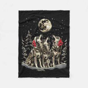 Wolf - Lustiges Frohe Weihnachten Santa Passende F Fleecedecke