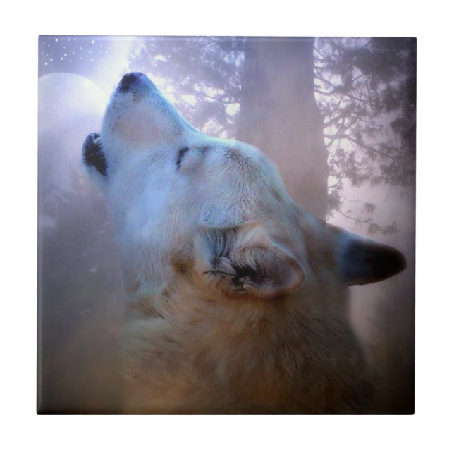 Wolf Magic Art Tile Fliese (Vorderseite)