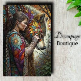 Wolf Maiden Decoupage Seidenpapier
