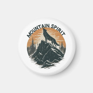 Wolf Majestät heult auf dem Gipfel Magnet