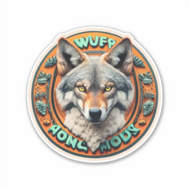 Wolf Mandala für Wolf Lover Wolf Liebe Stickers Aufkleber (Vorderseite)