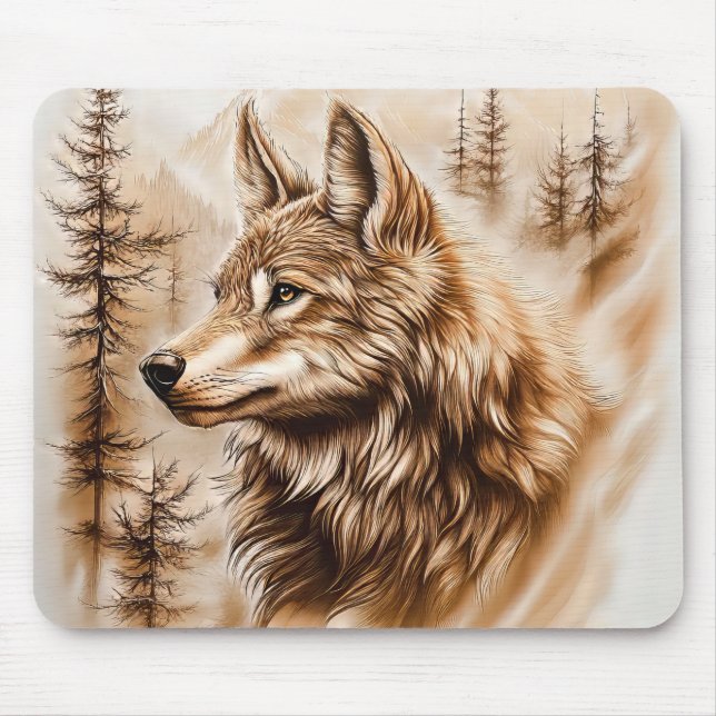 Wolf-Mauspad Mousepad (Vorne)
