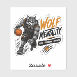 Wolf Mentalität Basketball Aufkleber