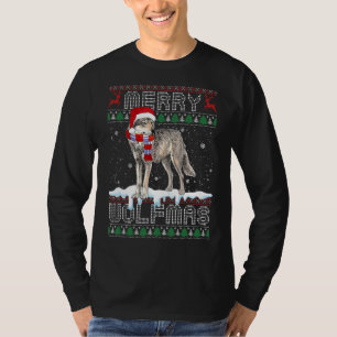 Wolf Merry Wolfmas Christmas Wolf Ugly Sweat