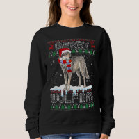 Wolf Merry Wolfmas Christmas Wolf Ugly Sweat
